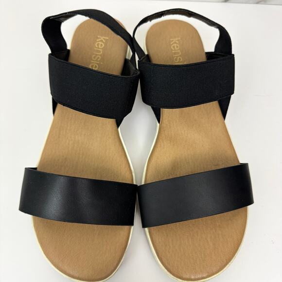 Kensie Women Everlee Casual Sandal Size 8.5 Stretch Comfort Cushion Summer Black - Picture 6 of 10